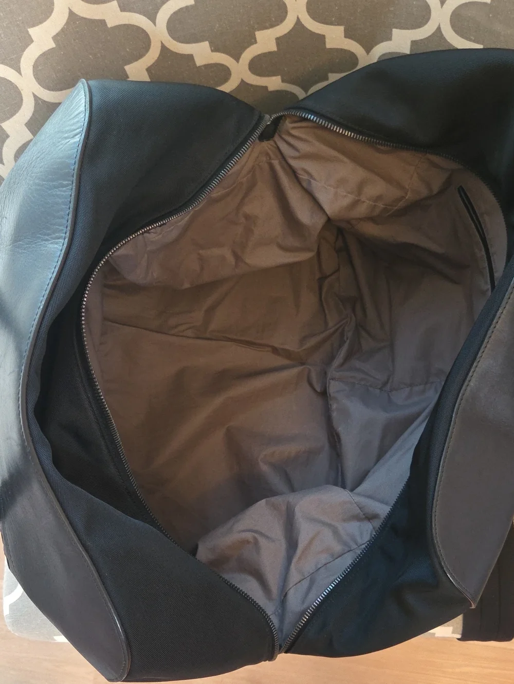 Black Men's Bottega Venetta Travel Weekender Bag